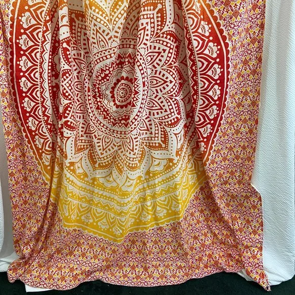 Orange Mandala Tapestry Boho wall hanging